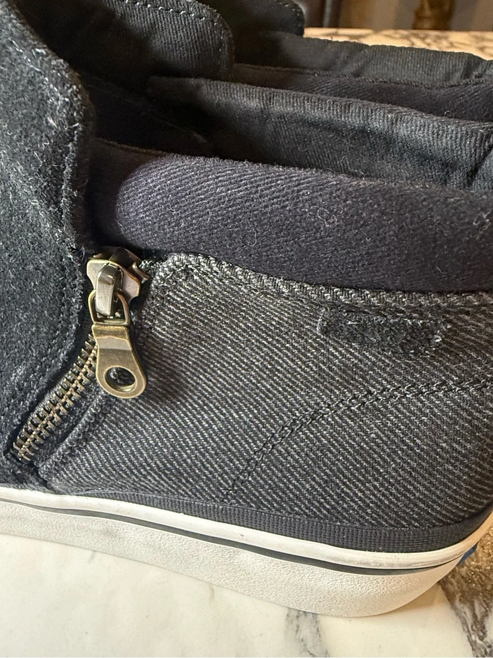 Keds Cooper Zip Black Suede Canvas Sneaker Booties Women's Size 9